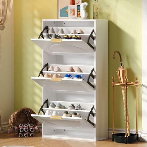 Schrank Kommode Aufbewahrung schmal 60 cm Weiß OKMYHOME (1/5)