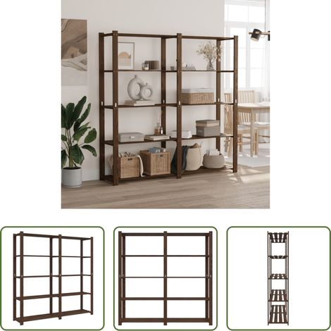 vidaXL Kieferholz -  Lagerregal mit 5 Böden Braun 170x38x170 cm Massivholz Kiefer (1/5)