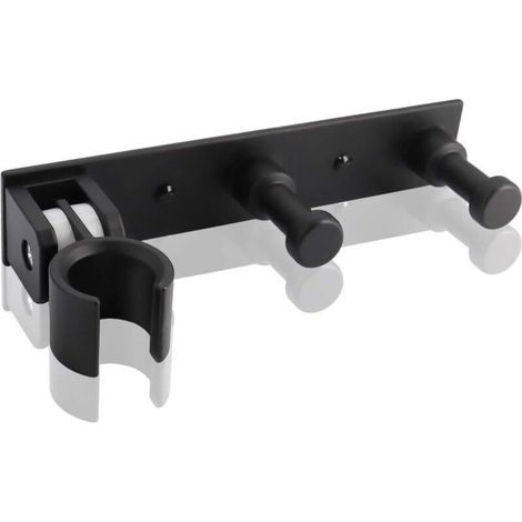 Supporto universale per soffione doccia con 2 ganci, supporto regolabile in lega di alluminio per montaggio a parete, supporto autoadesivo per soffione doccia per tubo flessibile della doccia (1/4)