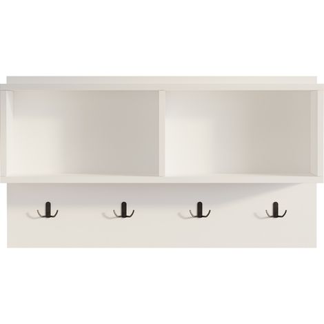 Perchero Brian Guardarropa Con Estante 92 Cm Blanco