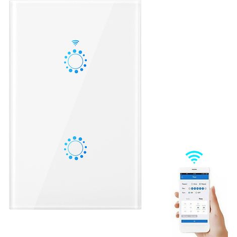 Intelligenter WLAN-Lichtschalter mit Sprach-, Fernbedienungs- und Touch-Steuerung, kompatibel mit Alexa, Zeitplan-, Timer- und Countdown-Funktion. Benötigt Neutralleiter. Kein Hub erforderlich. 95–250 (1/5)