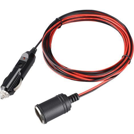Câble D’Extension pour Allume Cigare,3.7M 12V-24V DC,20AWG Prise Câble d'Extension pour Allume Cigare étanche avec Fusible 15A pour Moto Bateau Réfrigérateur électriques Voiture (1/4)