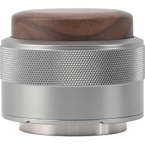 Tasseur à Café Distributeur Acier Inoxydable 304 Manche en Bois de Noyer 51mm Argent Pression Constante Outil Barista (1/5)