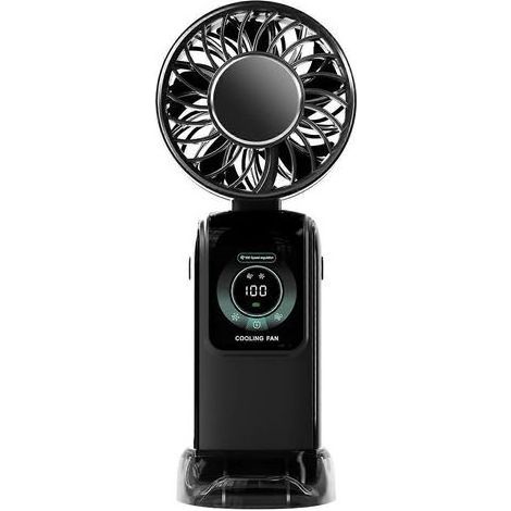 Ventilateur portable silencieux 3600 mAh. puissant et silencieux. en ABS. idéal pour la chambre. le bureau et l'école (noir). (1/5)