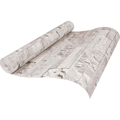 3D Stone Wallpaper Cream 10 x 0.53 m Non-Woven Fabric vidaXL