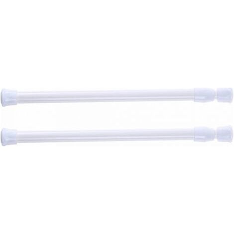 Lot de 2 tringles à rideau de douche télescopiques, sans perçage, pour douche, baignoire, armoire, blanc, largeur 30-50 cm (1/5)