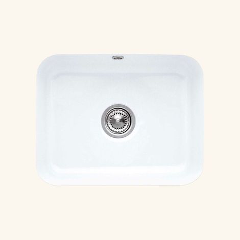 Villeroy & Boch – Évier sous-plan céramique blanc 1 bac 550x440 – Sans égouttoir – Trop plein – Céramicplus pour nettoyage facile