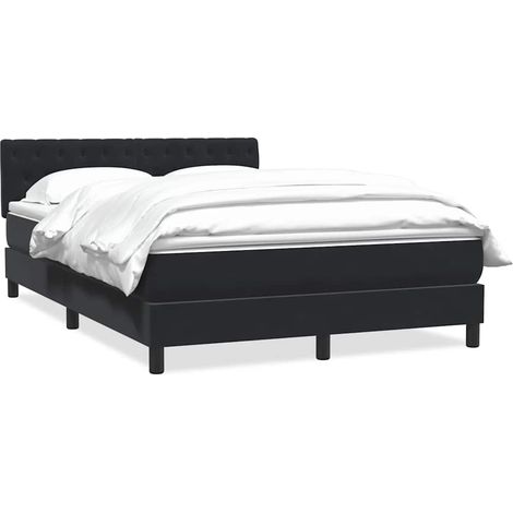 Maison Exclusive - Giroletto a Molle con Materasso Nero 160x210 cm in Velluto