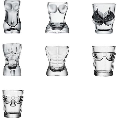Lot De 7 Verres : verres à Whisky, Verres à Vin, Verres Décorés à La Main Pour Tequila, Vodka Et Spiritueux, Verres Artistiques, Parfaits Pour Les Fêtes, Les Bars Et Les Célébrations (1/5)