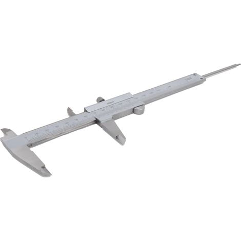 Pied à coulisse à vernier intégré avec molette de réglage fin, jauge de mesure industrielle 0-150 mm (1/5)