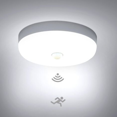 Plafonnier LED Detecteur de Mouvement 15W, Lampe Plafond avec Capteur Intérieur, IP56 Luminaire Plafonnier Automatique, pour Hublot, Couloir et Cave, 220V Motion Sensor Rond Ceiling Lights Indoor