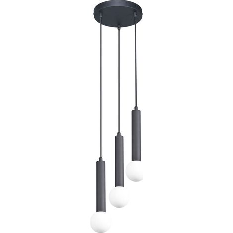 Lampadario FILANO Italux nero sabbia 3xG9 sfere bianche (1/3)