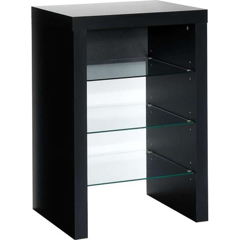 Mesa TV/HIFI MAX de 70x35x50 cm con 3 estantes atamborada negra (1/2)