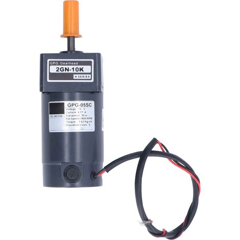 Moteur à courant continu à engrenages, vitesse lente réglable 30W 12V 1800rpm 4.17A en alliage d'aluminium pour petit jouet micro (1/5)