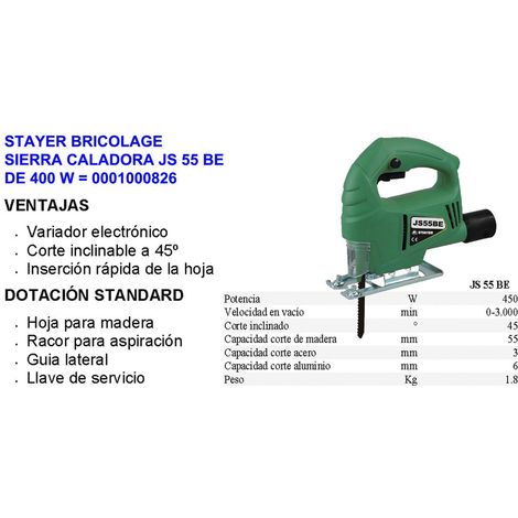 Scie sauteuse Stayer DIY JS 55 BE 450W