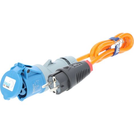 Kalle Adapterkabel Schuko 2,5mm² auf CEE 230V Extreme Signal Orange IP44 1,5 Meter