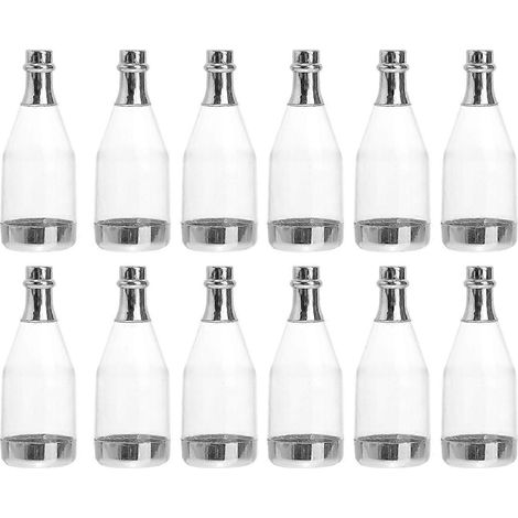 Boîte de 12 bouteilles de champagne et de bonbons, cadeau idéal pour une fête prénatale (transparente) (1/3)