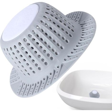 1 pièce,(1pc Grey)Crépine d'évier en Silicone Anti blocage,couvercle de vidange de sol,sortie d'égout,douche (1/5)
