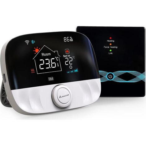 Termostato connesso WiFi, caldaia a gas/termostato per riscaldamento a pavimento con ricevitore programmabile, testa del termostato compatibile con Amazon Alexa e Google Assistant, termostato Tuya (1/5)