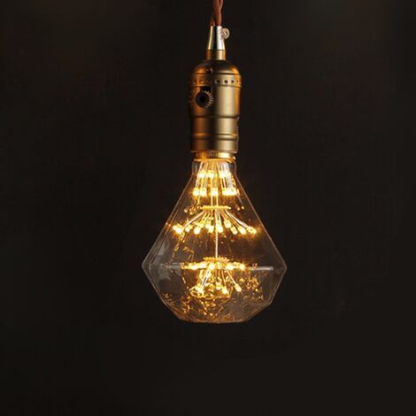 RHG 2PCS Ampoule LED vintage Lumière étoilée Ampoule Décorative feu d'artifice Lumière chaude E27 220-240 V, Verre, E27,Ampoule décorative Edison (1/4)