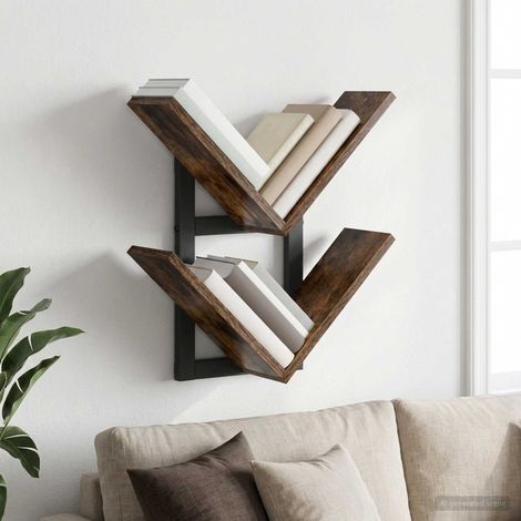 Mensola a muro flottante Rovere Fumo 43 x 15 x 47 cm vidaXL (1/5)