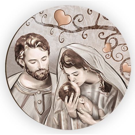 Lupia - Calamita, MAGNETI in Legno Set da 24 PEZZI D.4,5 cm MARY'S TREE con decorazione stampata, segnaposto ricordino regalo, bomboniera confettata, pensierino Matrimonio sacra famiglia (1/4)