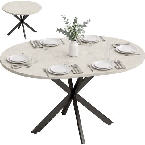 Table de salle à manger extensible pour 4 à 6 personnes, table de cuisine de style industriel avec pieds en forme d'araignée, grise (1/5)