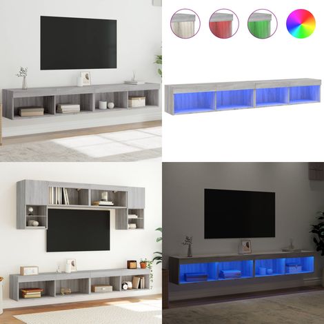 Meubles TV avec lumières LED 2 pcs sonoma gris 100x30x30 cm - Meuble Tv - Meuble Téléviseur - Support Tv - Éclairage Led - Meuble Audio - Home & Living (1/5)