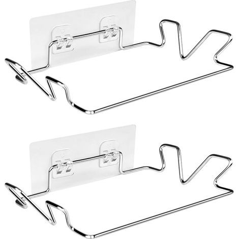 2 Pièces Support pour Sac Poubelle, Support Sac à Déchets pour Cuisine, Support de Sac Poubelle en Acier Inoxydable, Support pour Sacs Poubelles à Suspendre, (avec Stickers Muraux) (1/5)