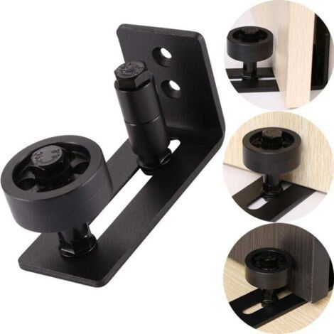 Barn Door Floor Guide, 1PCS Adjustable Sliding Door Floor Guide Roller with Long Slot Heavy Duty Metal with Mounting Bracket for All Barn Doors (1/4)