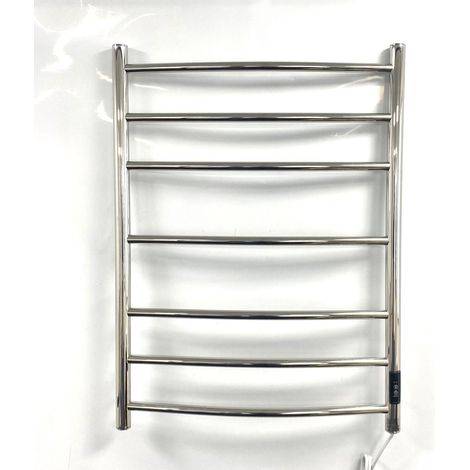 Heat & Things Ferrara Electric Stainless Steel Towel Rail 600 x 800mm Mirror polished Finish Dry Electric Towel Radiator