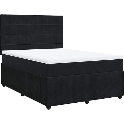Maison Exclusive - Boxspringbett mit Matratze Schwarz 140x190 cm (1/5)