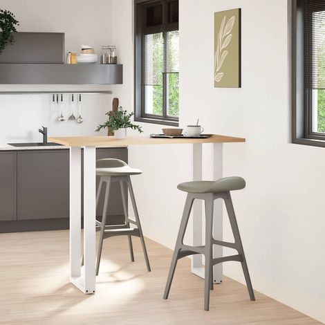 Pied de meuble,Pieds de table de bar en U, 2 pièces, blanc, 40 x (110-111) cm, acier CFW50287 (1/5)