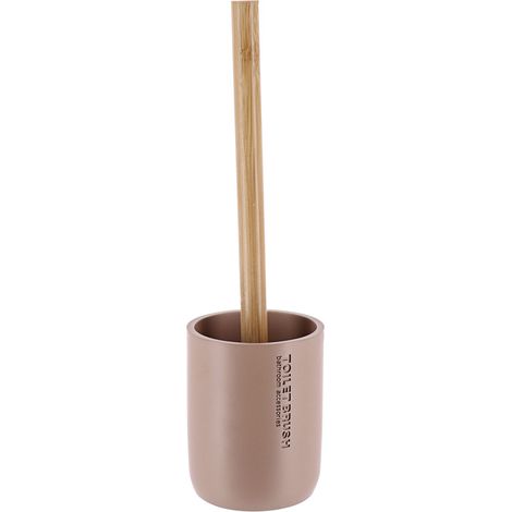 Brosse WC avec support en résine Cappuccino & manche en Bambou - TENDANCE (1/3)
