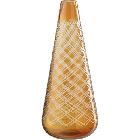 Vase en verre doré à motif graphique - doré (1/3)
