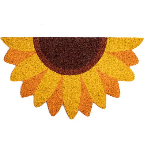 Fisura - Tapis d'entrée en Forme. Paillasson en Noix de Coco avec Support antidérapant en PVC. Dimensions: 70 x 40 cm. (Tournesol, Jaune) (1/5)