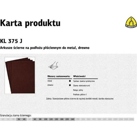 Klingspor Papier de Verre P220 230x280 mm Abrasif (1/2)