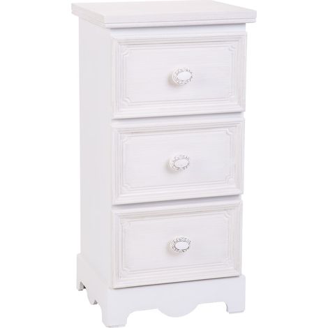 Cajonera de madera 3 cajones blanco 31x26x60h cm (1/5)