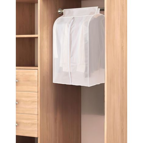 Translucide housse portant vetements à suspendre, 906050cm Transparente housse anti-poussière, housse antimites pour cintre, sac de rangement pour vêtements avec fermeture éclair, PEVA (1/5)