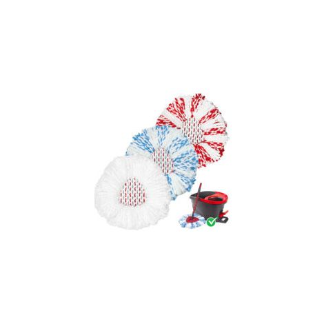 Testine di ricambio in microfibra per mocio, testine riutilizzabili per mocio rotante Vileda Turbo 3 in 1 EasyWring&Clean, testine di ricambio lavabili, 3 pezzi - Crezuo