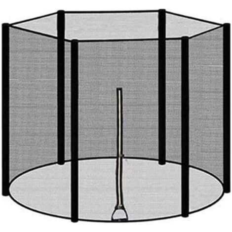 Filet de sécurité pour trampoline extérieur Filet de protection pour trampoline Clôture Filet de sécurité Accessoires de clôture Filet de protection en nylon 6 pieds 6 poteaux, hauteur 163 cm