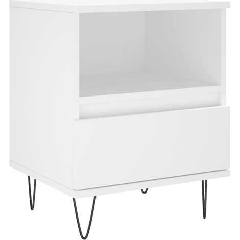 Maison Exclusive - Comodino Bianco 40x35x50 cm in Legno Multistrato