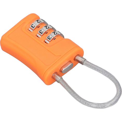 Cadenas à combinaison TSA à 3 chiffres réinitialisable pour bagages, bureau, salle de sport, casier, valise, orange (1/5)