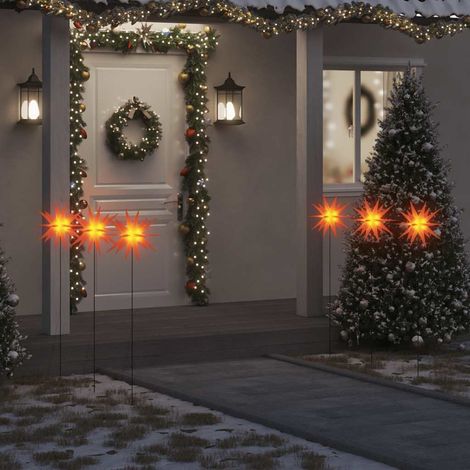 vidaXL Luci di Natale con Picchi e LED 3 pz Pieghevoli Rosse 35 cm (1/5)