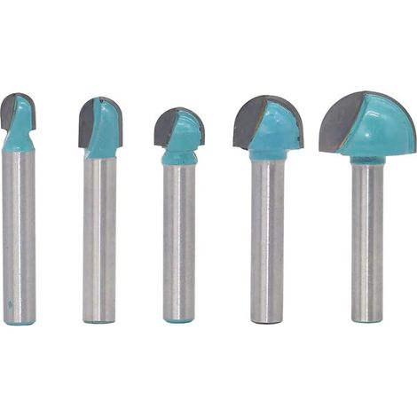 5 pièces 6mm Tige Ronde Nez Cove Core Box Fraises pour Le Travail du Bois carbure de tungstène Pointe Cove Core Box Fraises (1/5)