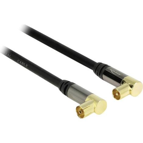Delock antenne, SAT Câble de raccordement [1x antenne mâle 75 Ω - 1x antenne femelle 75 Ω] 1.00 m 85 dB contacts dorés (1/4)