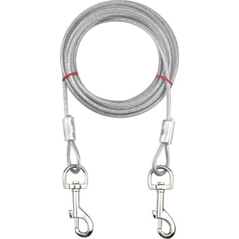 Câble d'attache pour Chiens jusqu'à 80 kg, Animaux de Compagnie Plomb pour Chiens de Petite, Moyenne ou Grande Taille-Blanc, 5M (1/4)