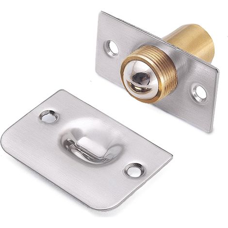 Loquet de porte réglable en inox avec gâche, argenté (1/5)