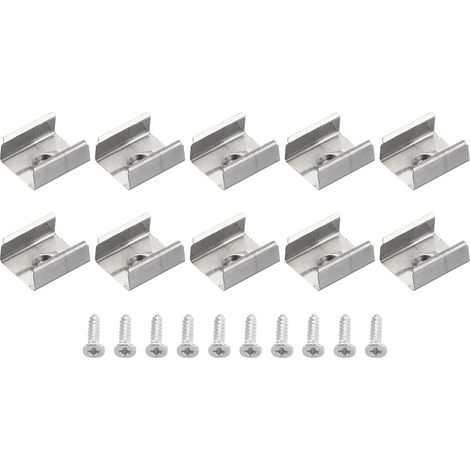 Lot de 40 clips de fixation étanches pour bande lumineuse LED, supports de fixation en plastique avec vis pour ruban lumineux néon RVB de 15 à 17 mm, acier inoxydable (1/5)