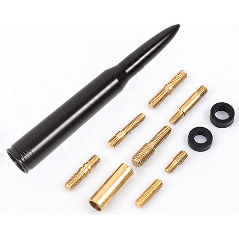 Car modification accessories, decorative roof antenna, bullet antenna, suitable for off-road vehicles, aluminum alloy short antenna - black (1/3)